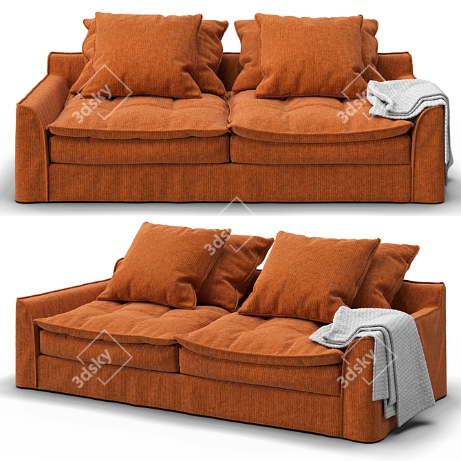 Furninova Sake 3-Seater Sofa: Modern Comfort in 3 Colors 3D model image 3