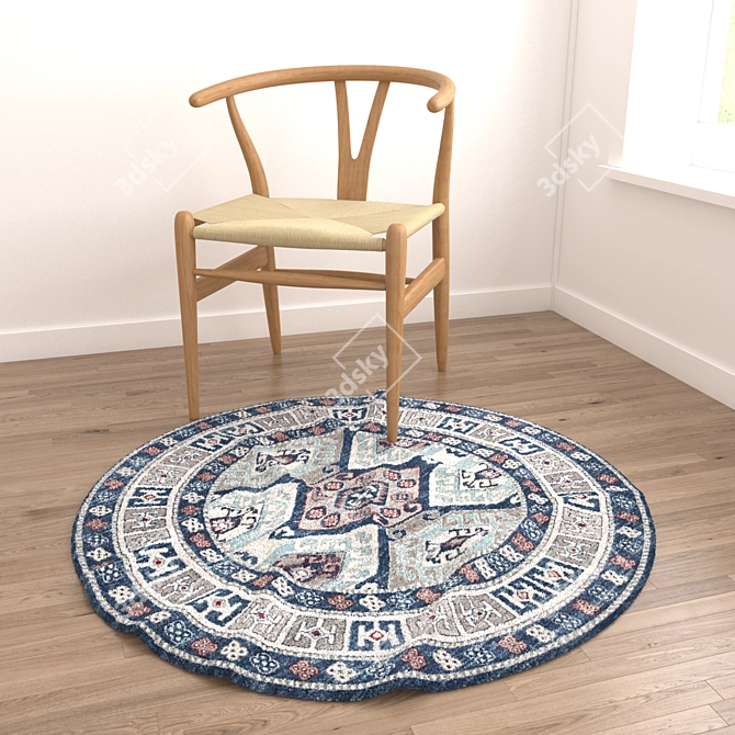 Round Rugs Set - 6-Piece Variety Kit 3D model image 2