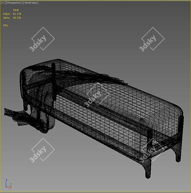 Luxury Bedside Pouf: Vega ArchMebel 3D model image 3