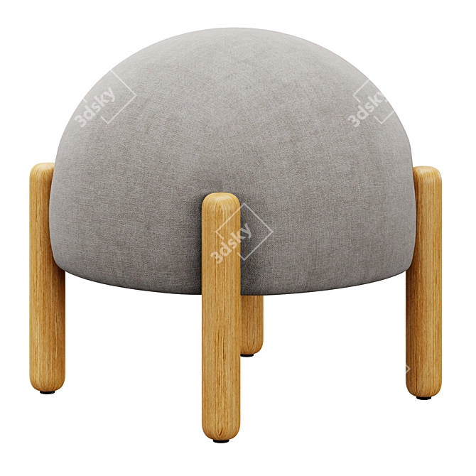 Mushroom Boucle Stool | Cozy Fabric Seating 3D model image 3