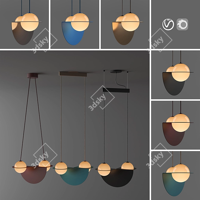 Stylish Pendant Lamp Laurent 01 3D model image 1