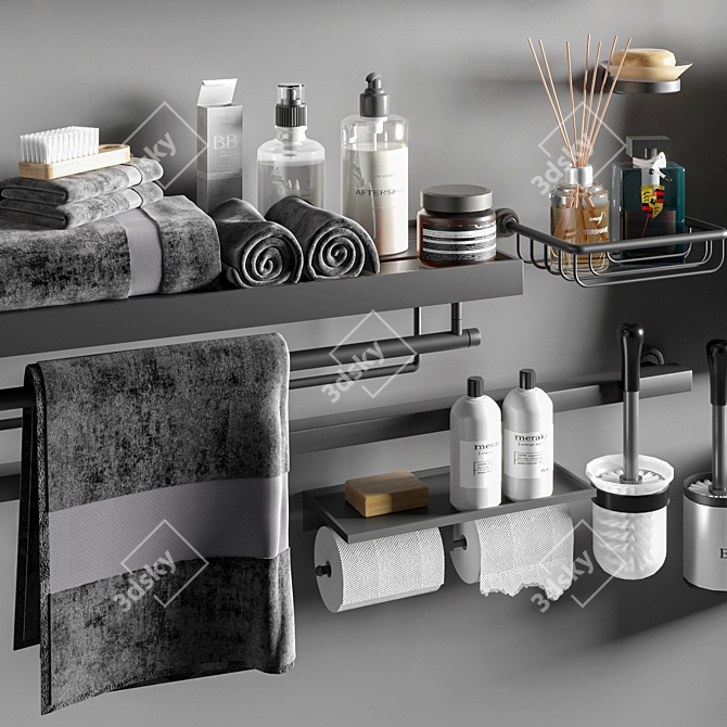 Modern Bathroom Accessories Set 3D model image 7