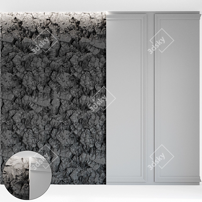 Stone Textured Decor Wall Panel 3D model image 6