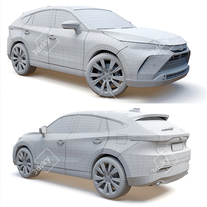 Sleek Toyota Harrier 2021 3D model image 6