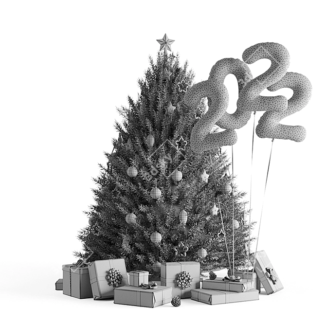 Christmas Tree VRay & Corona 3D Model 3D model image 7