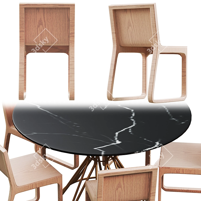 CIRCUS Table MUU Chair Set 3D model image 2