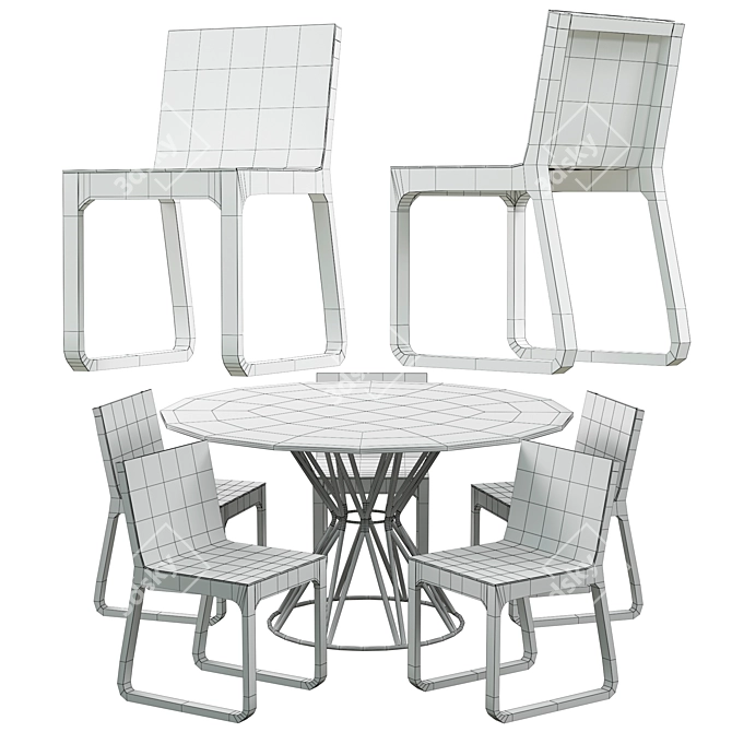 CIRCUS Table MUU Chair Set 3D model image 4