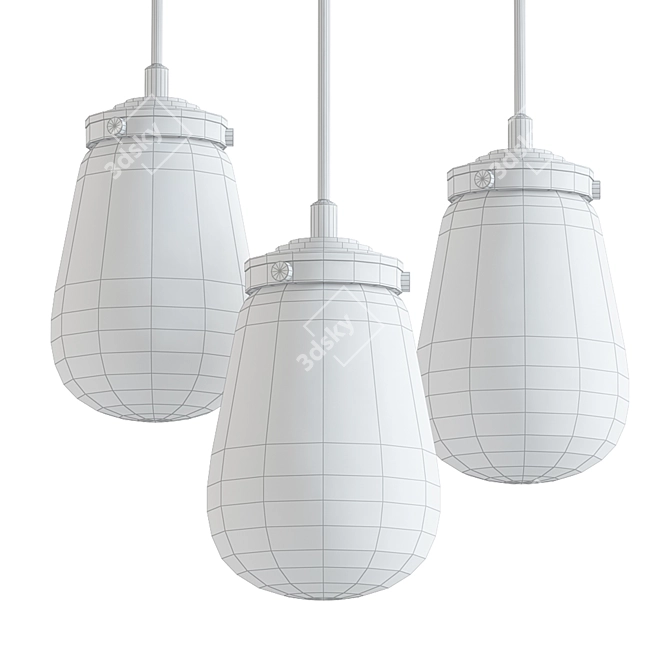 Clear Glass Globe Pendant Light 3D model image 4