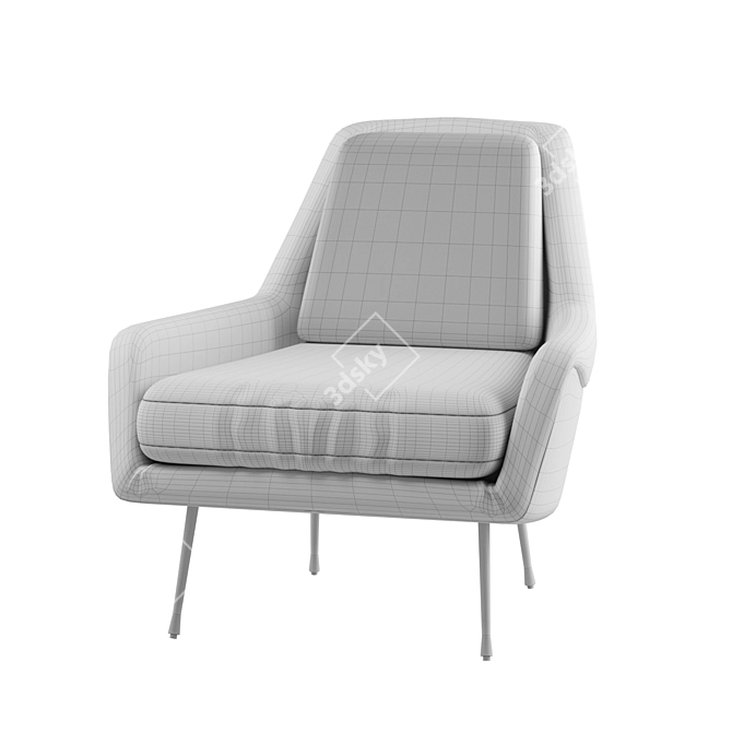 Elegant Lottie Chair: Solid Pine Frame, Medium Firmness 3D model image 5