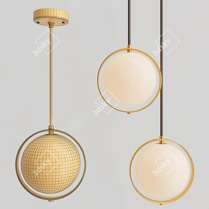 Sleek Sphere Pendant Light 3D model image 2