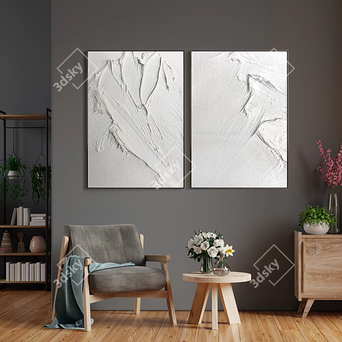 Elegant Dual Frame Set 3D model image 4