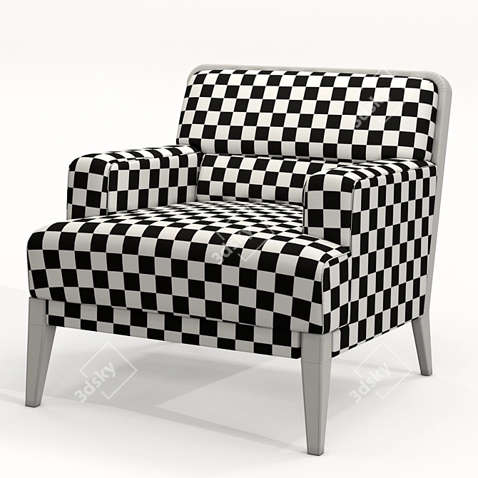 Refined Brompton Lounge Chair: Ultimate Comfort 3D model image 5