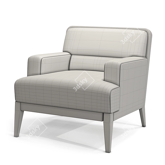 Refined Brompton Lounge Chair: Ultimate Comfort 3D model image 13