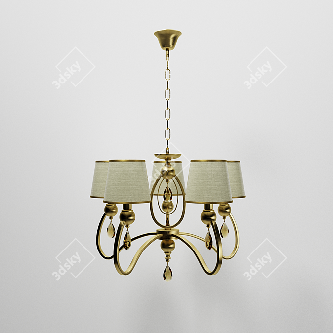 Classic Metal Chandelier by ALADDIN LUX 3D model image 1