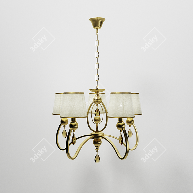 Classic Metal Chandelier by ALADDIN LUX 3D model image 2