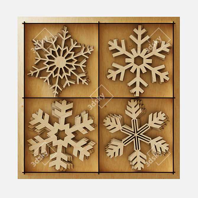 Frosty Flakes Christmas Decor 3D model image 2