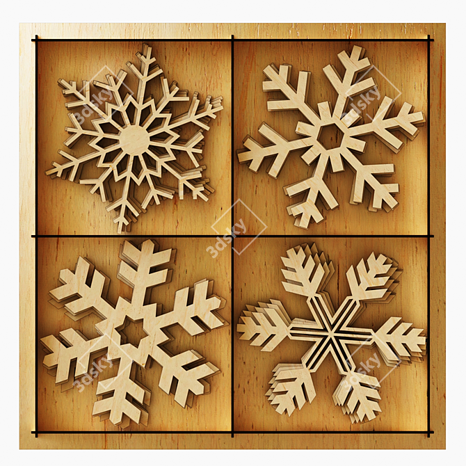 Frosty Flakes Christmas Decor 3D model image 7