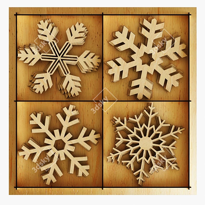 Frosty Flakes Christmas Decor 3D model image 10