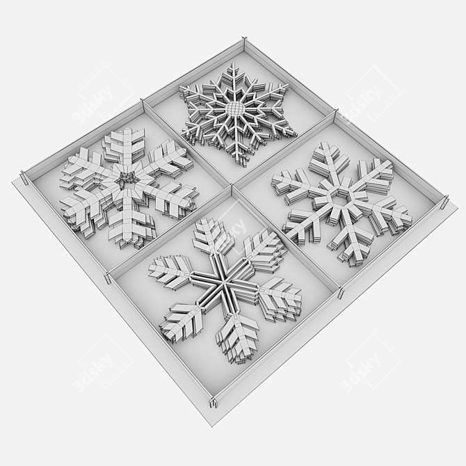 Frosty Flakes Christmas Decor 3D model image 11