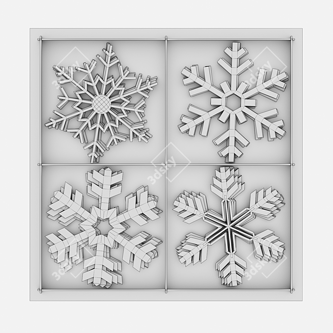 Frosty Flakes Christmas Decor 3D model image 12