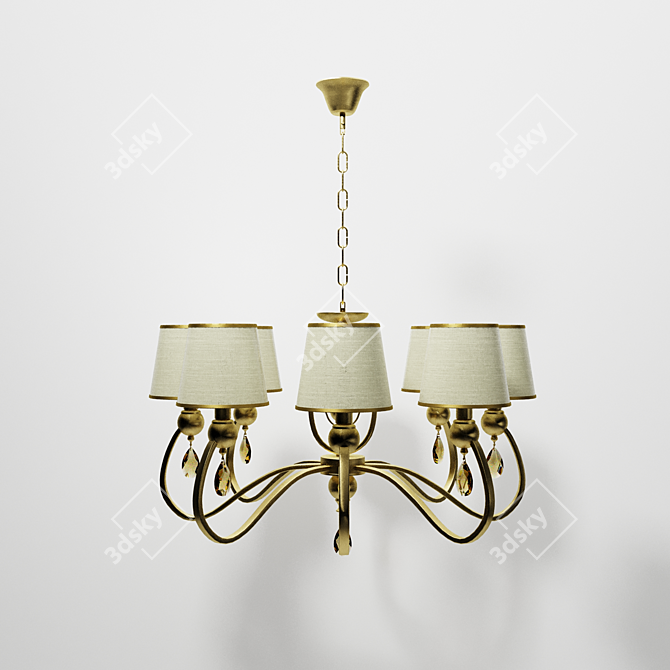 Elegant ALADDIN LUX Hanging Chandelier 3D model image 1