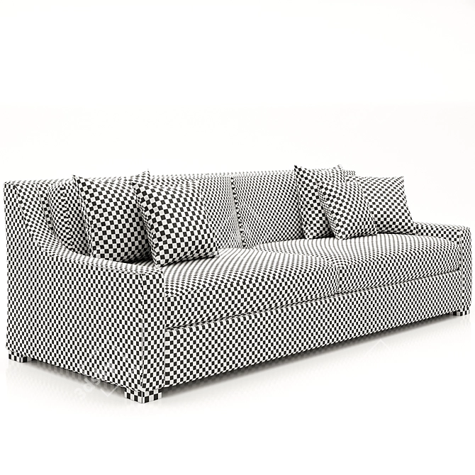  Parisian Classic Slope Arm Sofa - Elegant and Timeless 3D model image 3