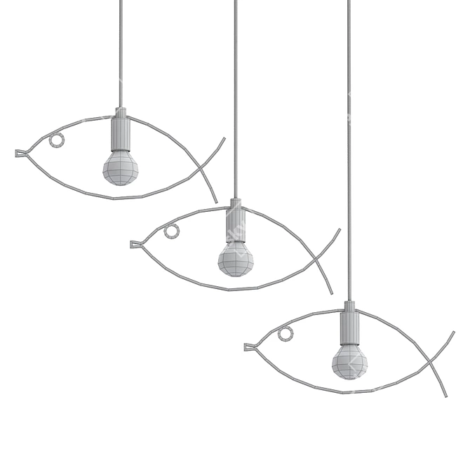 Nordic Fish Pendant Lamp 3D model image 2