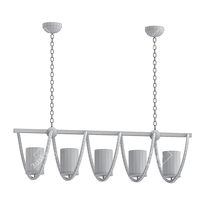 Elegant Bella Glass Chandelier 3D model image 2