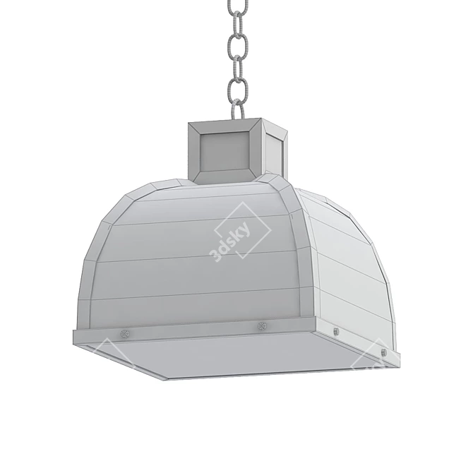 Elegant Dalton Glass Pendant 3D model image 2