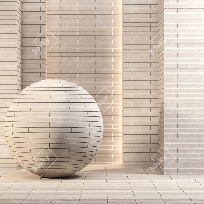 3 White Brick Texture 4k Seamless 3D model image 3