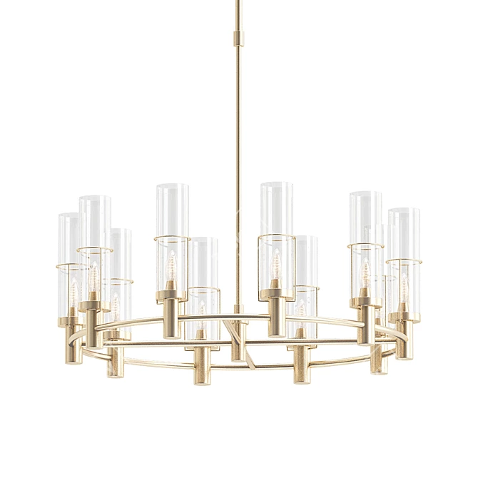 Eco-Friendly Essex Glass Chandelier 3D model image 1