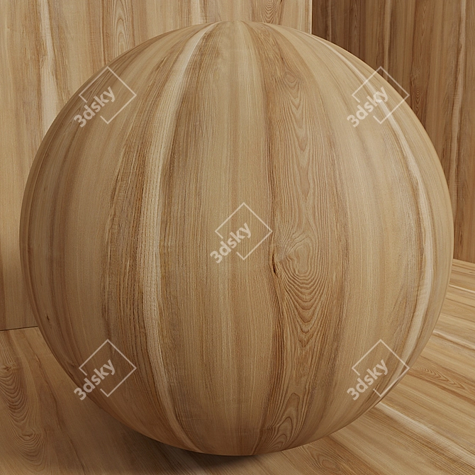 Seamless Ash Wood Material - Set 3D model image 2