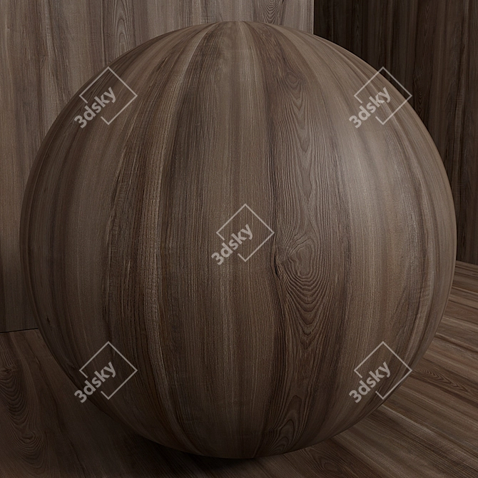 Seamless Ash Wood Material - Set 3D model image 3