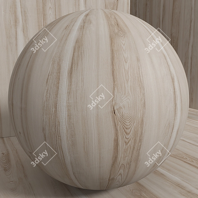 Seamless Ash Wood Material - Set 3D model image 4