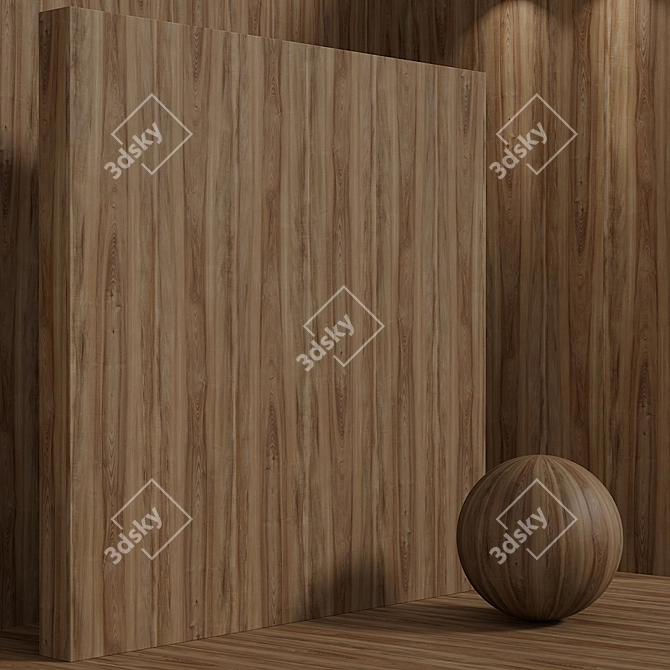 Seamless Ash Wood Material - Set 3D model image 5