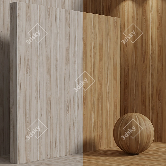 Seamless Ash Wood Material - Set 3D model image 7