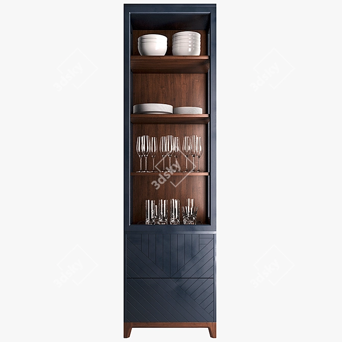 Sleek CS164 Narrow Showcase 3D model image 1