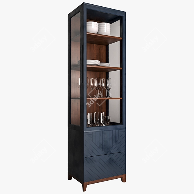 Sleek CS164 Narrow Showcase 3D model image 2