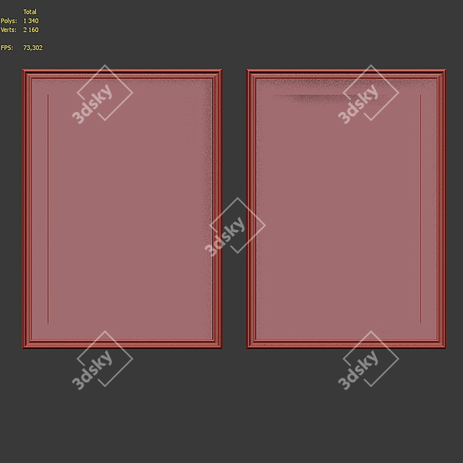 Modern 2-Picture Frame Set with Minimalist Art 3D model image 7