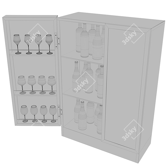 Modern Bar Cabinet Giulia 3D model image 3