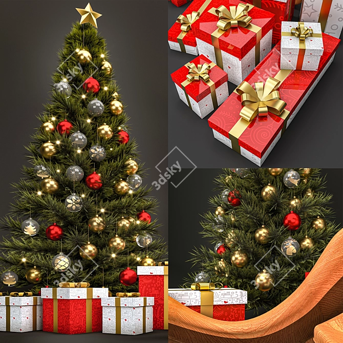 Festive Christmas Decor Set 3D model image 1