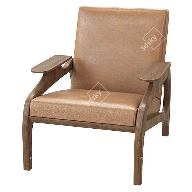 Modern Walnut Lounge Chair by Adrian Pearsall 3D model image 2