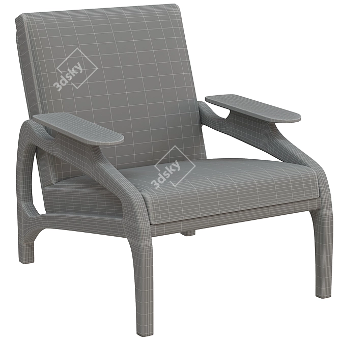 Modern Walnut Lounge Chair by Adrian Pearsall 3D model image 4
