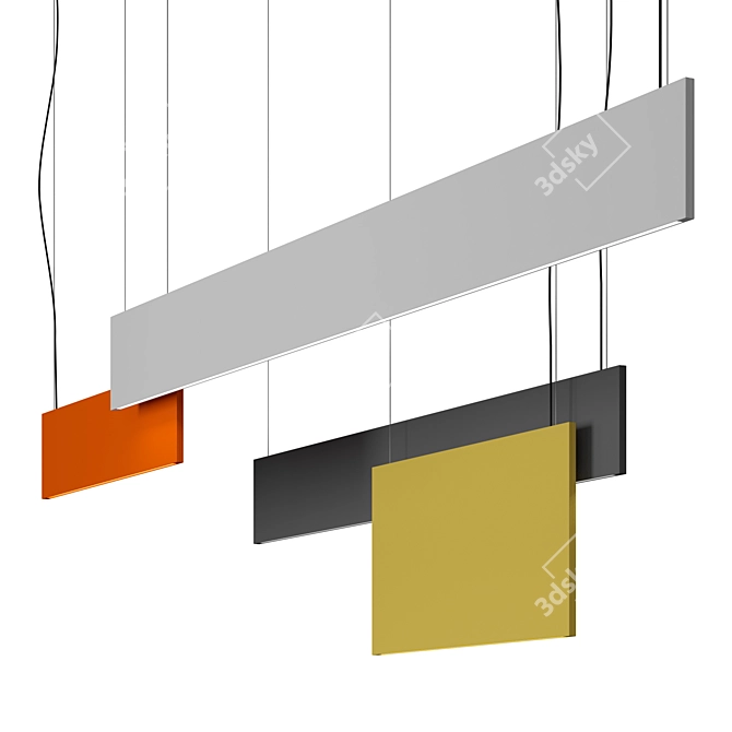 Sleek Pantone Pendant Lamp 3D model image 2