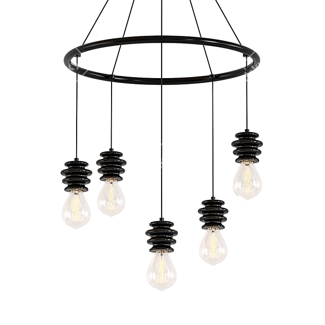 Gypsum Light Pendant: Stylish 5-Light Fixture 3D model image 1