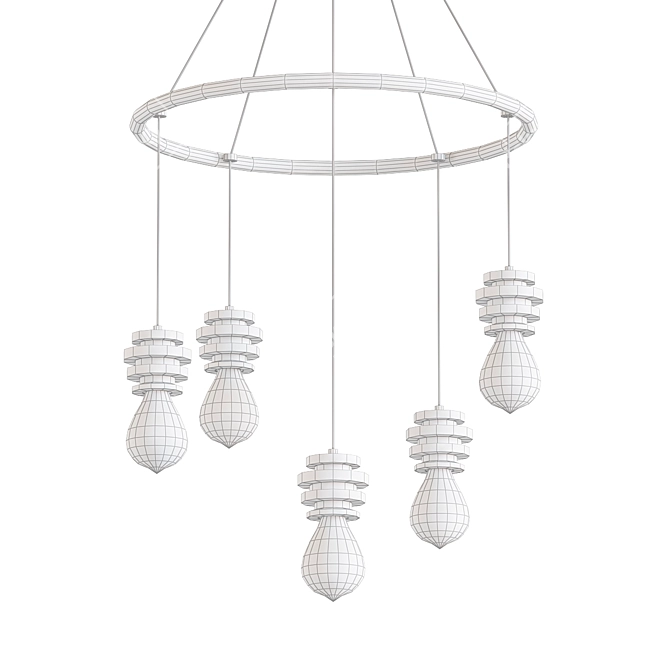 Gypsum Light Pendant: Stylish 5-Light Fixture 3D model image 2