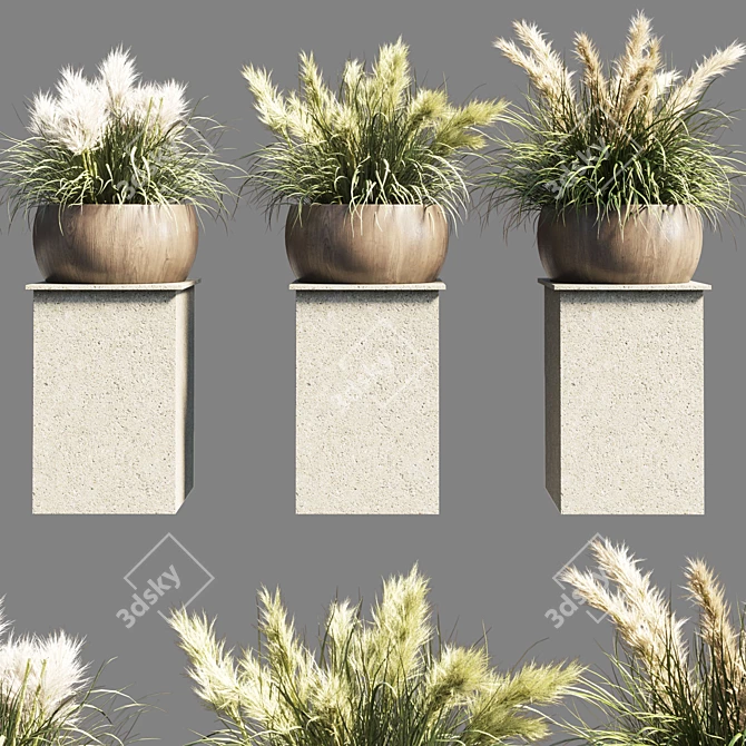 70 Pot Pampas Grass: Indoor/Outdoor Vase Stand 3D model image 1