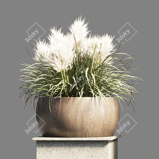 70 Pot Pampas Grass: Indoor/Outdoor Vase Stand 3D model image 2