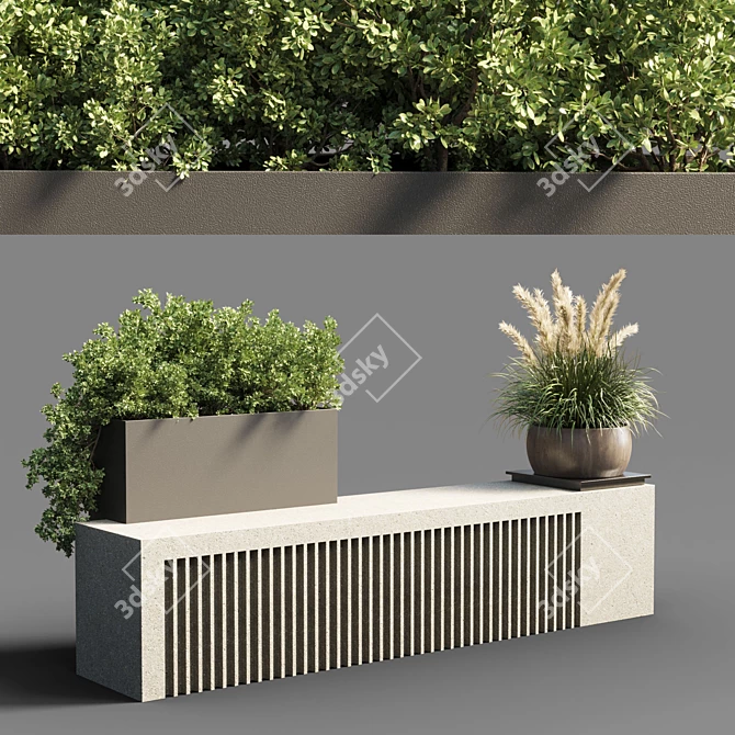 Pampas 13 - Green Benches for Urban Environment 3D model image 1