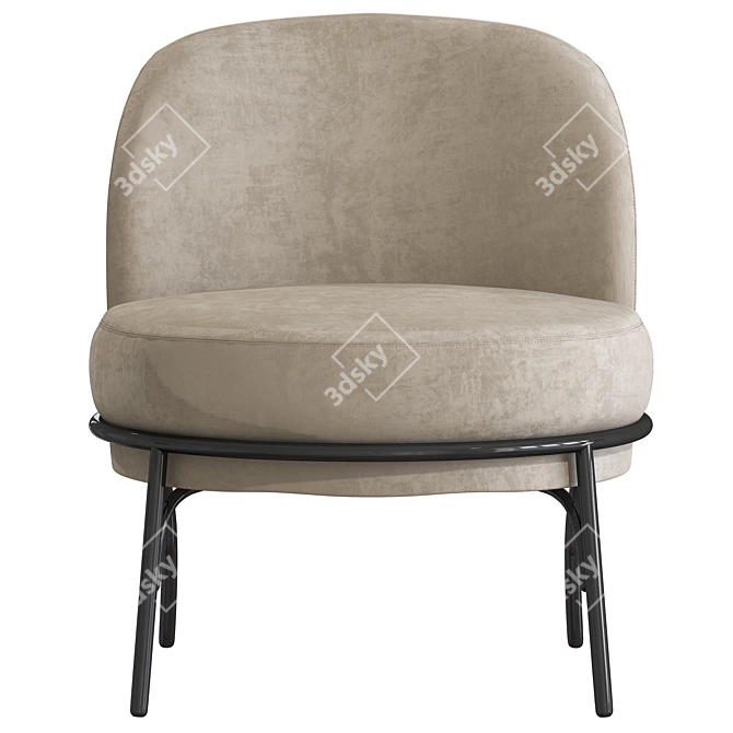 Sleek Oyster Armchair: Modern Style and Comfort 3D model image 3